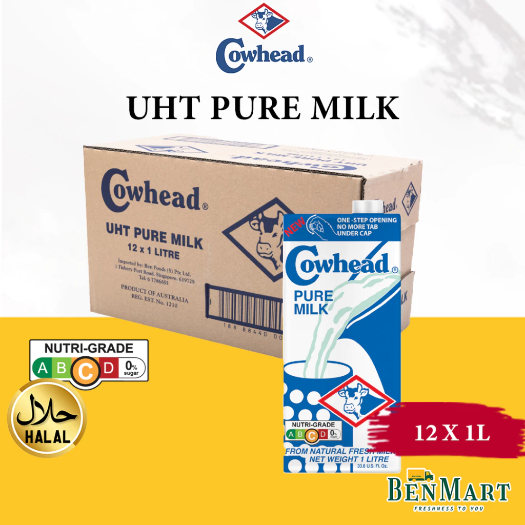[BenMart Dry] Cowhead UHT Pure Milk 1L Carton Deal – Australia – Halal